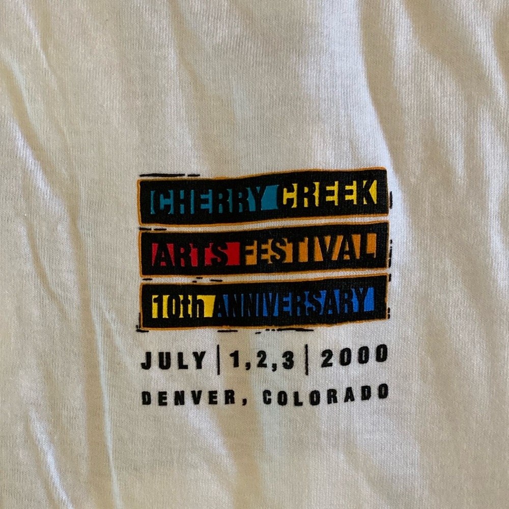 NEW vintage 2000 Cherry Creek Arts Festival T-shirt Size L with cherry logo - Picture 2 of 4